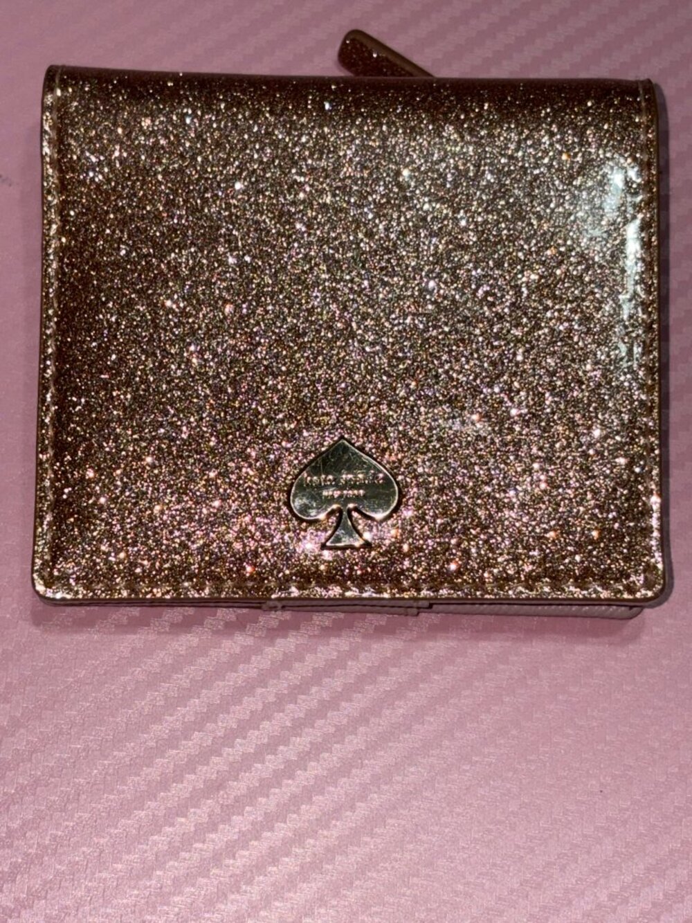 Kate Spade Wallet Rose Gold Glitter